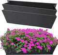 2PCS 30Inch Rectangle Window Box Liner Felt Planter Basket Liner Insert Black by Fantang