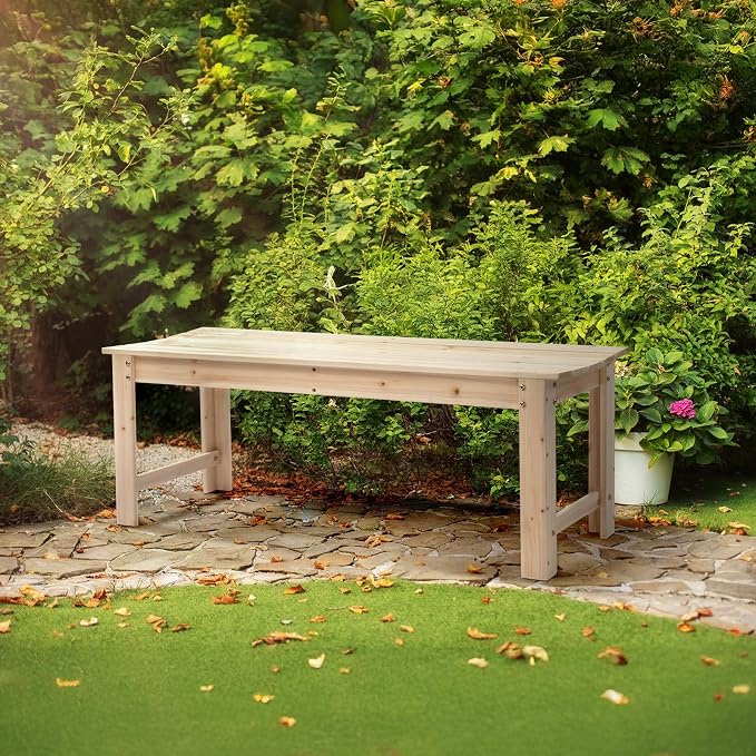 VINGLI Outdoor Wood Bench - Image 7