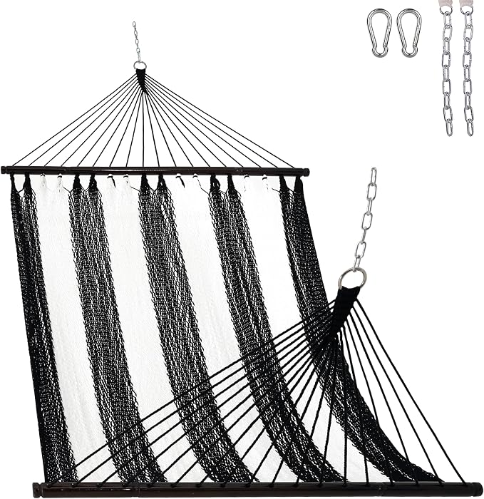 Lazy Daze Hammocks 10.5 FT Double 2 Person Caribbean Rope Hammock, Hand Woven by LazyDazeHammocks
