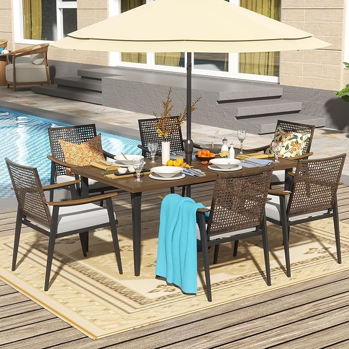NATURAL EXPRESSIONS 7 Piece Patio Dining Set - Image 9