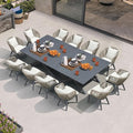 PURPLE LEAF 14 Pieces Patio Dining Set Wicker Outdoor Furniture Oversize by PURPLELEAF