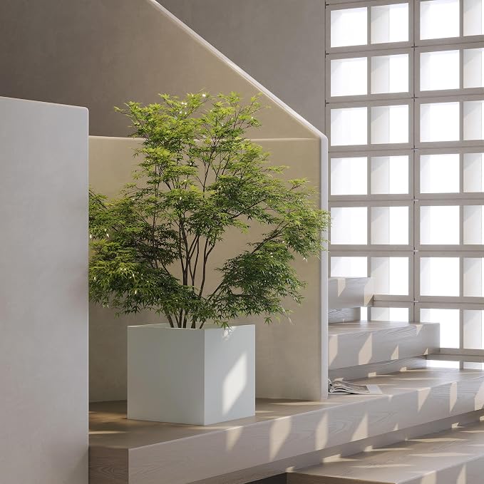 White Steel Planter Square Outdoor Planters Galvanized Steel Planter Box Indoor - Image 8