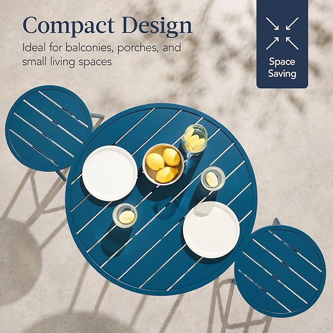 Best Choice Products 3-Piece Patio Dining Set, Bar Height, Outdoor Bistro Set - Image 6