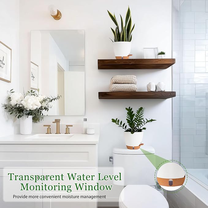 Self Watering Pots for Inoor Ourdoor Plants 10/9/8/7/6.5 Inch Plastic Planters - Image 7