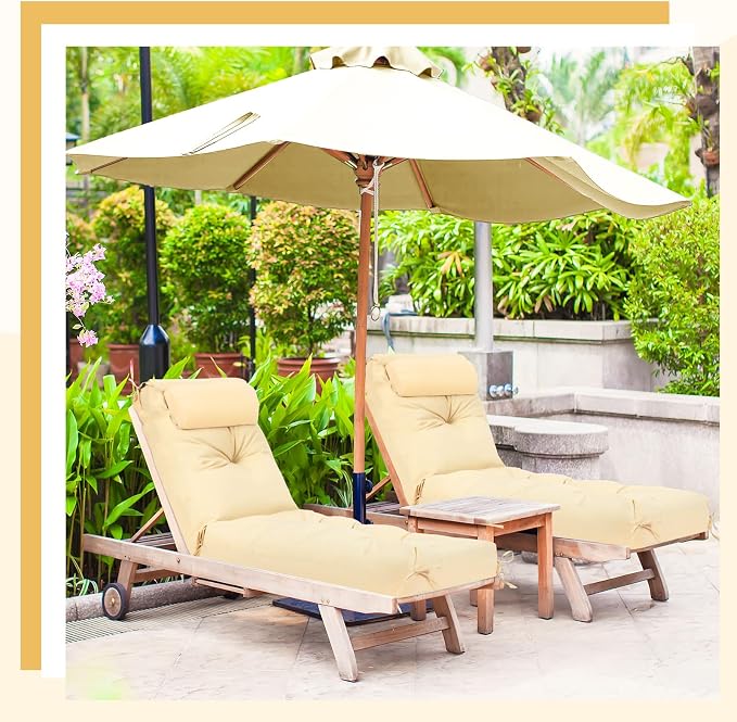 Wenqik Set of 2 Outdoor Chaise Lounge Cushions 76 x 22 x 6 Inch Waterproof - Image 7