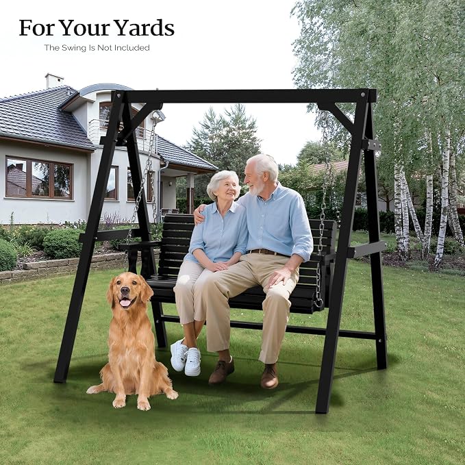 VINGLI 4FT Porch Swing Frame, 660 LBS Capacity Wooden A-Frame Swing Stand - Image 8