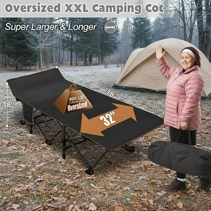 ABORON XXL Camping Cot for Adults 900LBS - Image 2