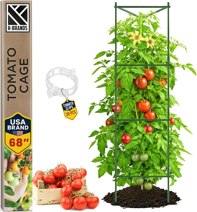 K-Brands Tomato Cage – Premium Tomato Plant Stakes Support Cages Trellis by K-BRANDS