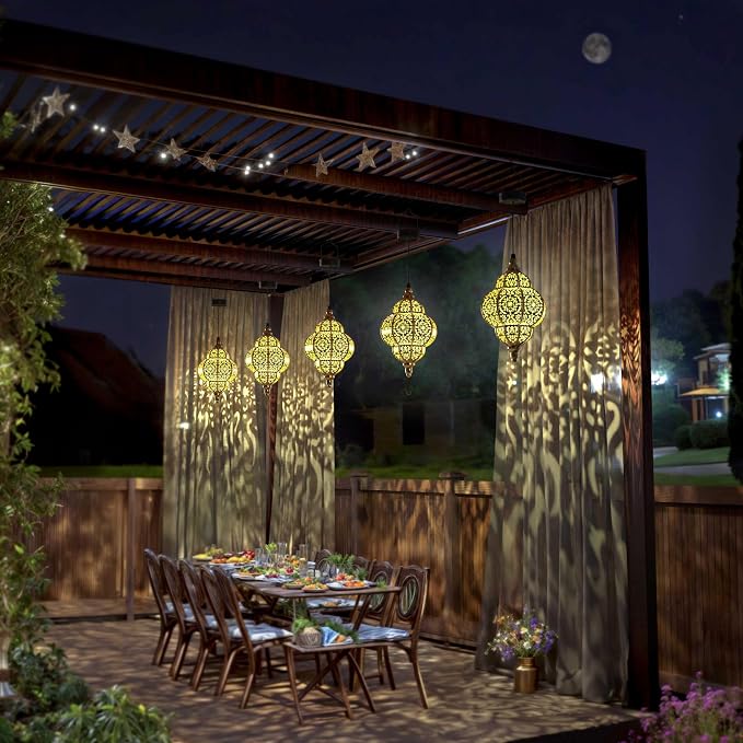 Hanging Solar Lights Outdoor Garden Decor Solar Lantern Waterproof Plastic - Image 7