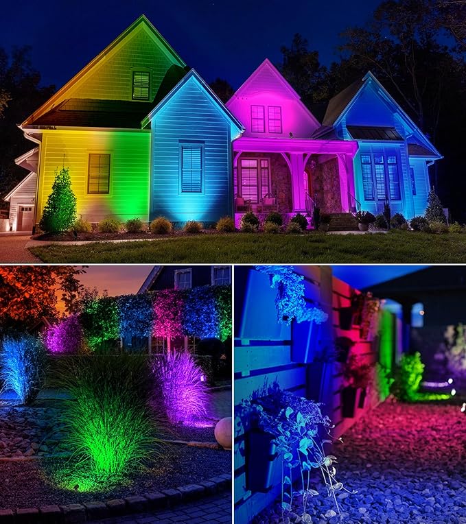 SUNVIE RGBW Outdoor Spotlight 12W LED Landscape Spotlights 120V Color Changing - Image 7