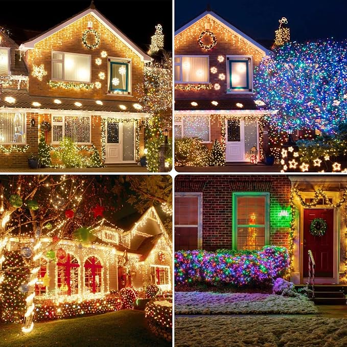 Warm White to Multicolor Color Changing 200 LED 66FT Connectable Christmas - Image 8