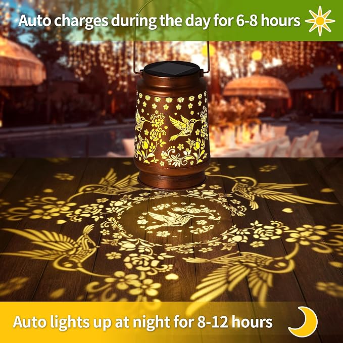 Hummingbird Solar Lanterns Outdoor Waterproof Garden Decor Christmas Gifts - Image 2