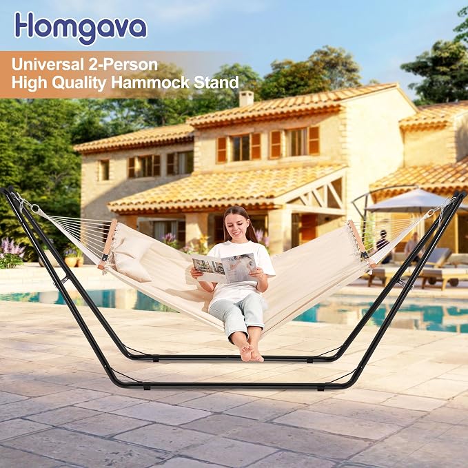 Universal 2-Person Hammock Stand, 660LBS Capacity, Heavy Duty Steel Hammock - Image 2