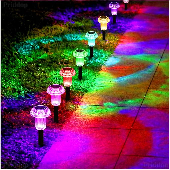 Solar Lights Outdoor Pathway Waterproof 8 Pack Color Changing LED Acrylic - Image 7