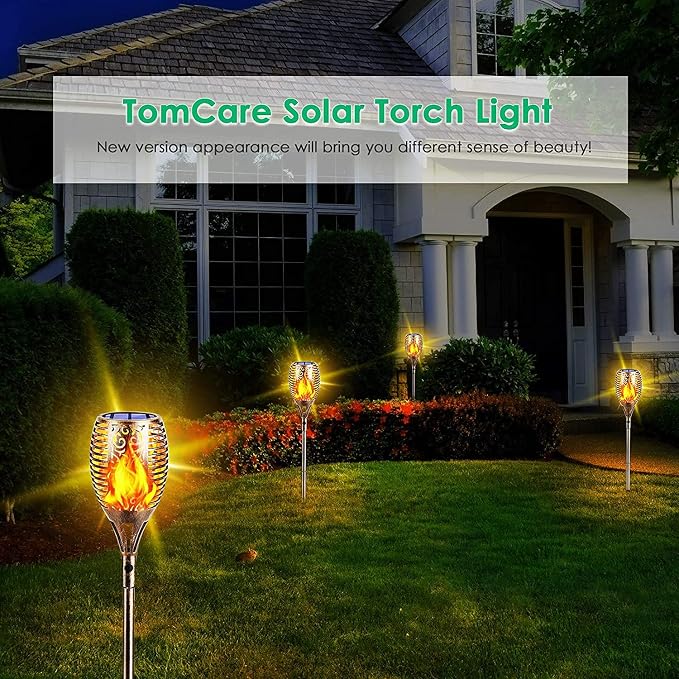 TomCare Solar Lights Outdoor 99 LED Higher & Larger Flickering Flame Solar - Image 7