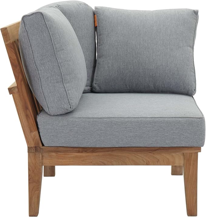 Modway EEI-1146-NAT-GRY-SET Marina Premium Grade A Teak Wood Outdoor Patio - Image 3
