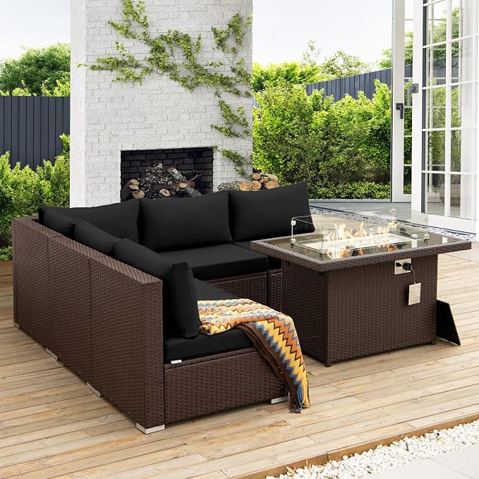 NICESOUL 6 Piece L Shaped Outdoor Sofa - Image 3