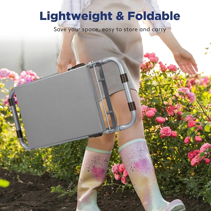 Foldable Garden Kneeler and Seat, Heavy Duty Garden Stool - Image 5