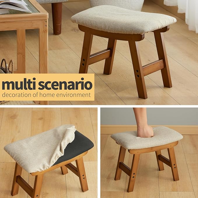 Foot Stool Ottoman Foot Rest Under Desk, Small Stool - Image 4