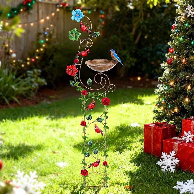 Bird Baths with Trellis for Climbing Plants Outdoor, Small Garden Plant Trellis - Image 9
