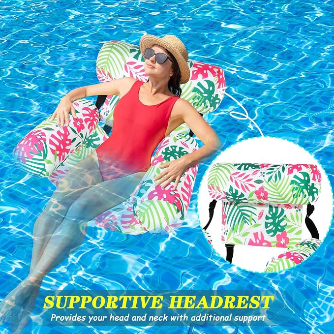 2 Pack Inflatable Pool Float for Adult Adjustable Hammock Float Chair Fabric - Image 2