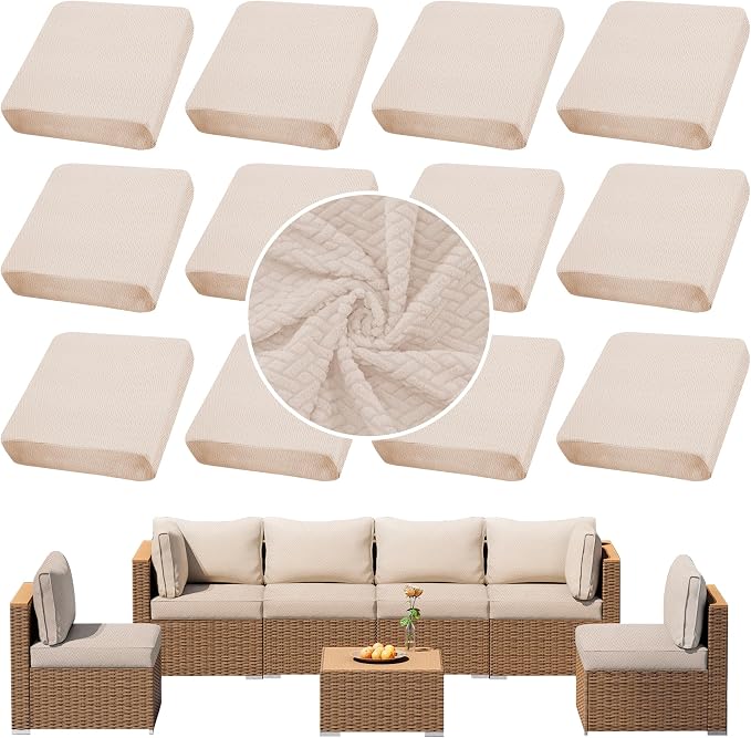 Outdoor Cushion Covers Set, Replacement by SUKAIKEQA
