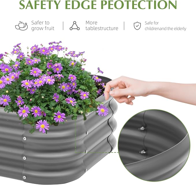 2-Pack 2x1ft Galvanized Raised Garden Bed, Outdoor Planter Bed, Metal Planter - Image 4