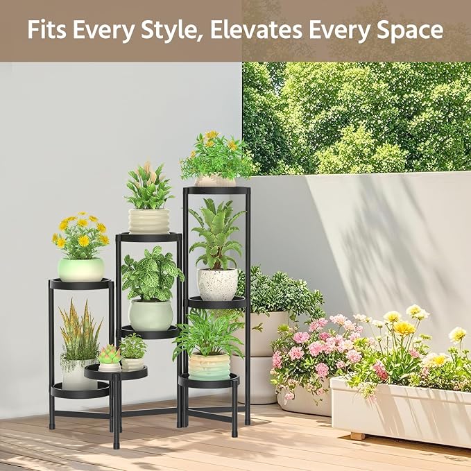 LASZOLA 8 Tiered Folding Plant Stand Indoor - Image 2