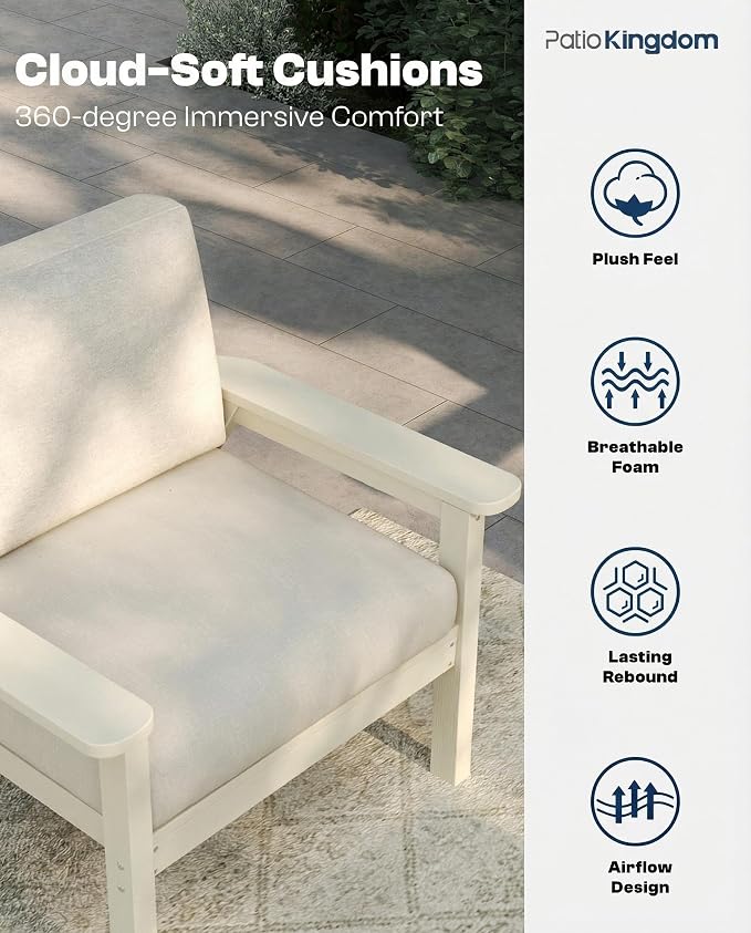 Patio Furniture Set 7 Seats, HDPE Outdoor Sectional - Image 2