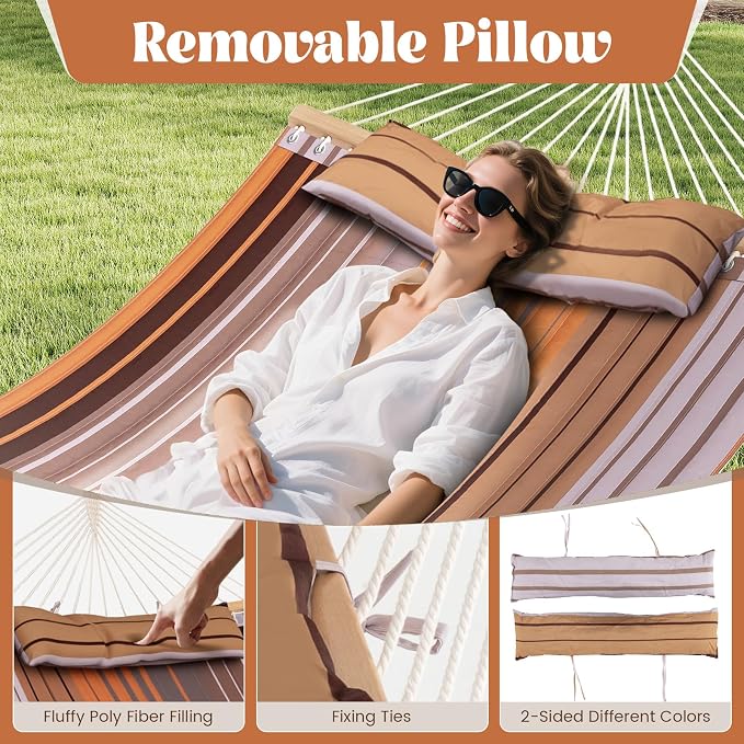 Tangkula 10.5FT Double Hammock, Heavy Duty Outdoor Hammock - Image 5