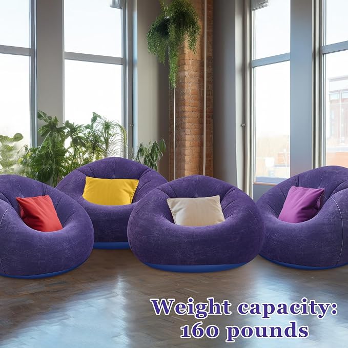 Realspring Inflatable Bean Bag Chairs Outdoor Blow up Camping Chairs Inflatable - Image 4