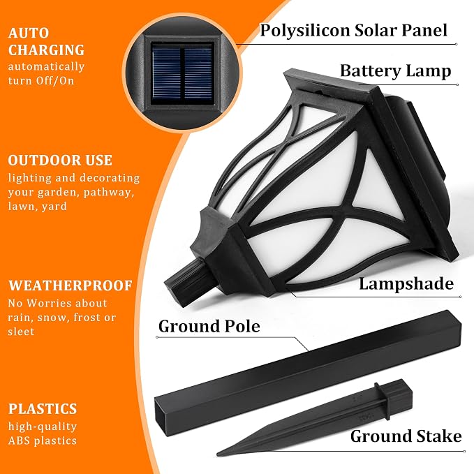 GIGALUMI Solar Lights Outdoor Waterproof, 8 Pack Flickering Flame LED Lights - Image 7
