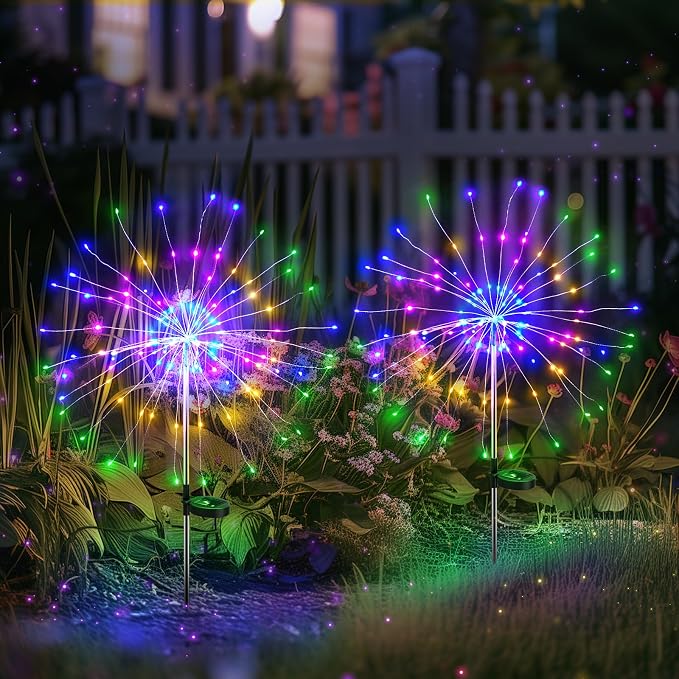 Solar Garden Lights Outdoor Decor: Fireworks Light Waterproof - Image 2