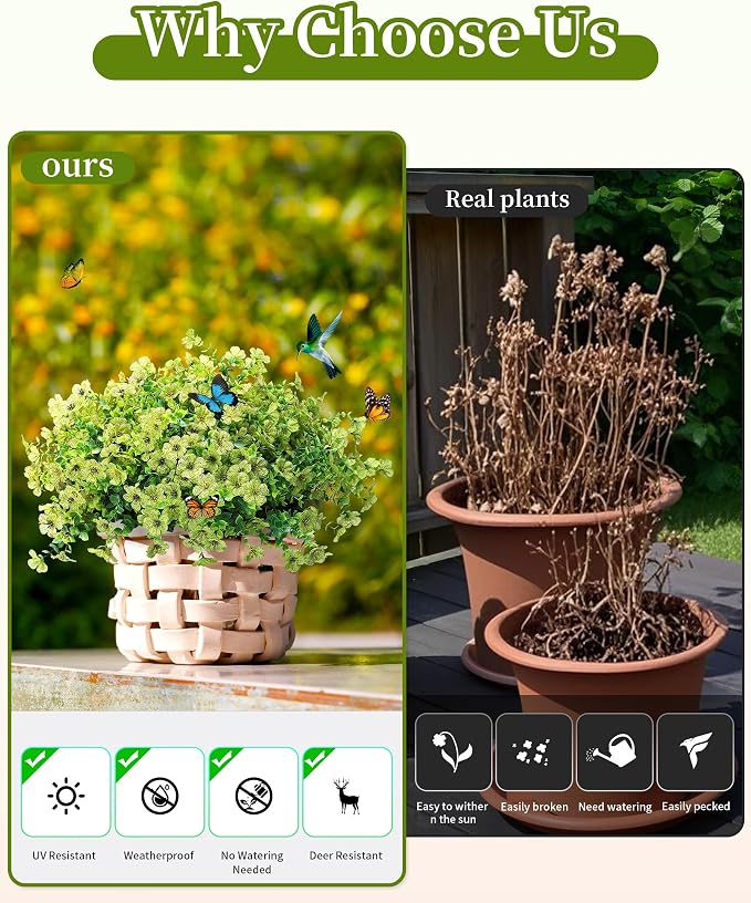 JAKY-Global Faux Artificial Plants Outdoor Flowers Spring Summer Decor 16 - Image 3