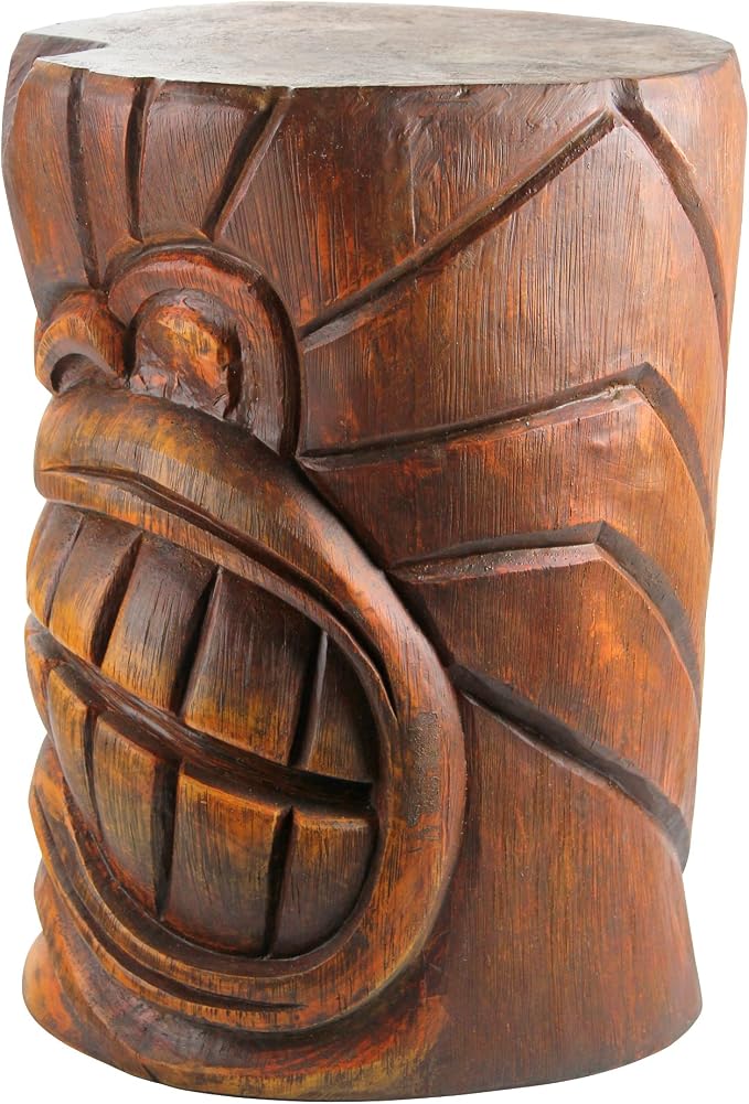 Design Toscano Grand Tiki Face Kanaloa Teeth Indoor/Outdoor Side Table Statue - Image 3