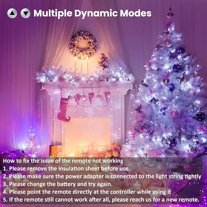 Brizled RGB Christmas Lights, 66ft 200 LED Color Changing Christmas Light - Image 4
