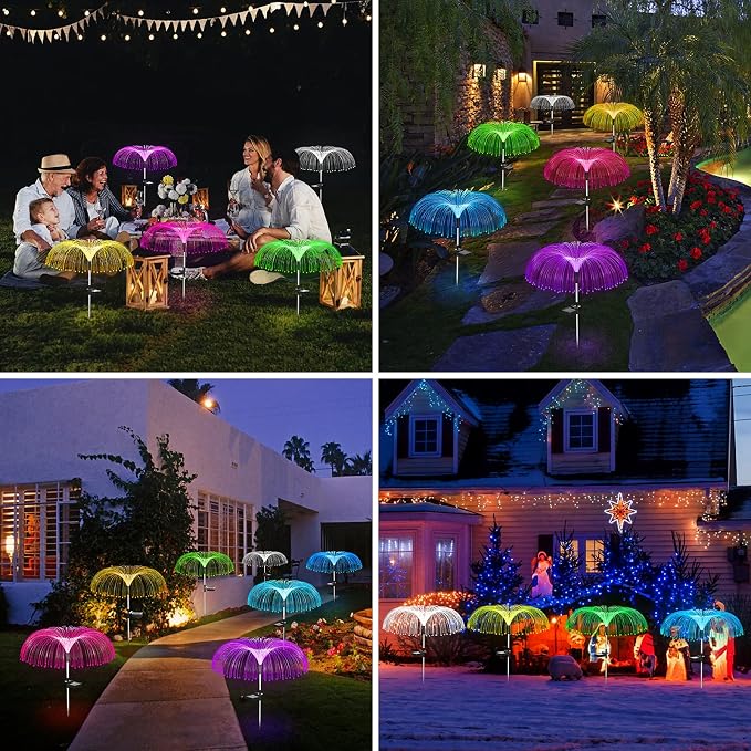 Vosaro Solar Flower Lights Outdoor Garden Decorations Waterproof, Solar Yard - Image 4