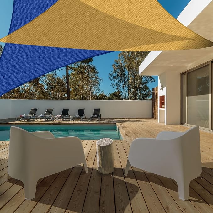 AsterOutdoor Sun Shade Sail Triangle 16' x 16' x 16' UV Block Canopy - Image 6