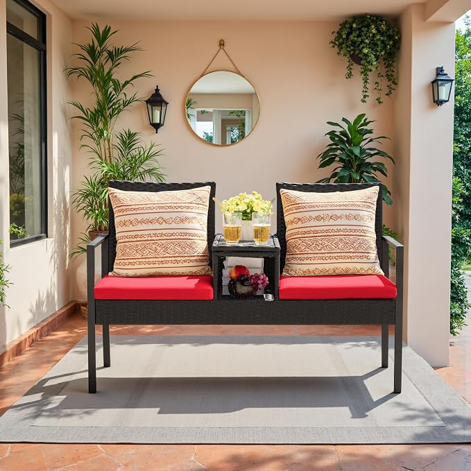 Devoko Patio Conversation Sets Outdoor Loveseat - Image 5