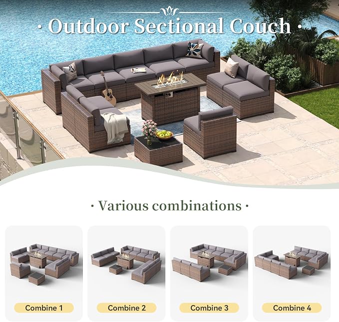 Aoxun 12 Piece Patio Furniture Set - Image 6