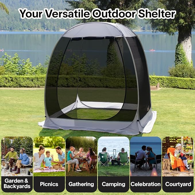 Alvantor® Screen House Gazebo, Pop Up Igloo Screened Canopy Tent - Image 8