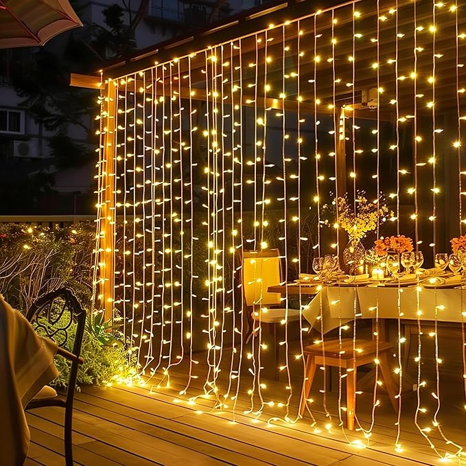 Dazzle Bright 300 LED Curtain Lights, Plug in Fairy Curtain Lights by DazzleBright