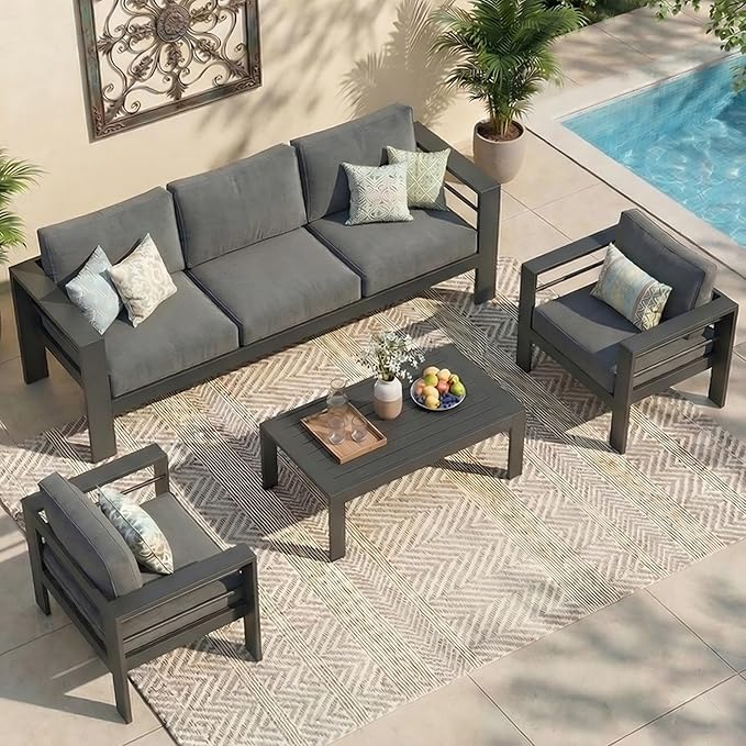 Wisteria Lane Aluminum Outdoor Patio Furniture Set, Oversized Patio by WisteriaLane