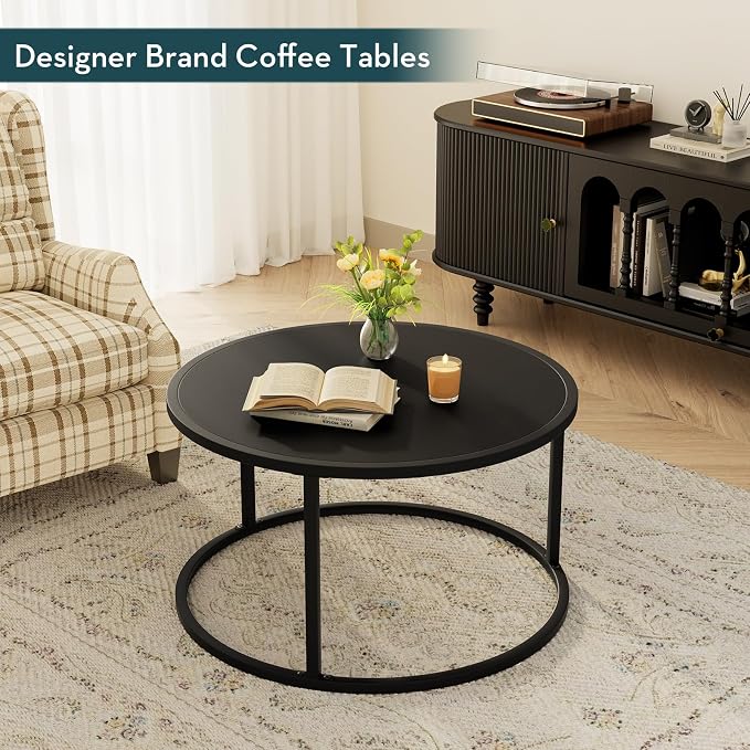 SAYGOER Small Round Coffee Table, Modern Center Table - Image 8