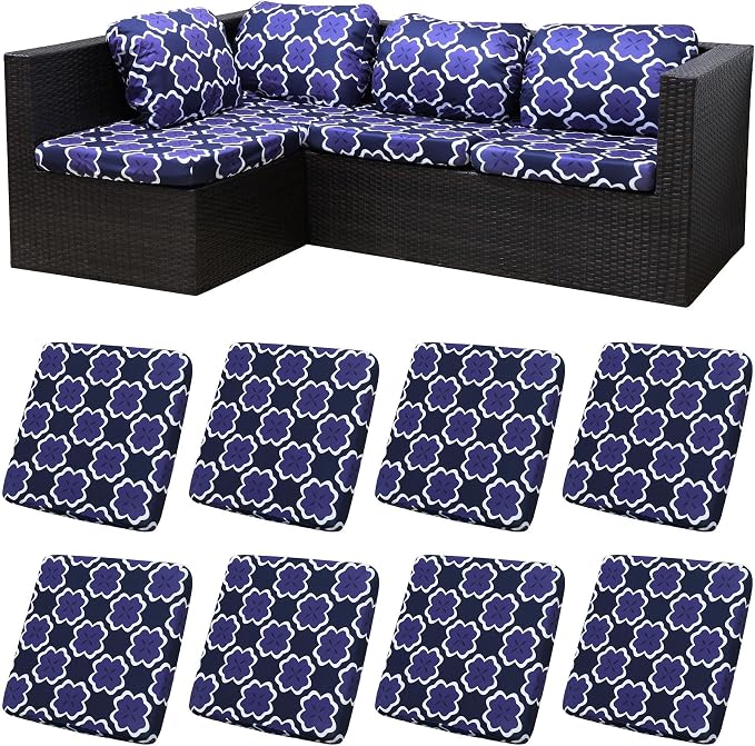 8Pcs Patio Cushion Covers, Outdoor Cushions Covers, Stretch Cushion Covers by Unknown