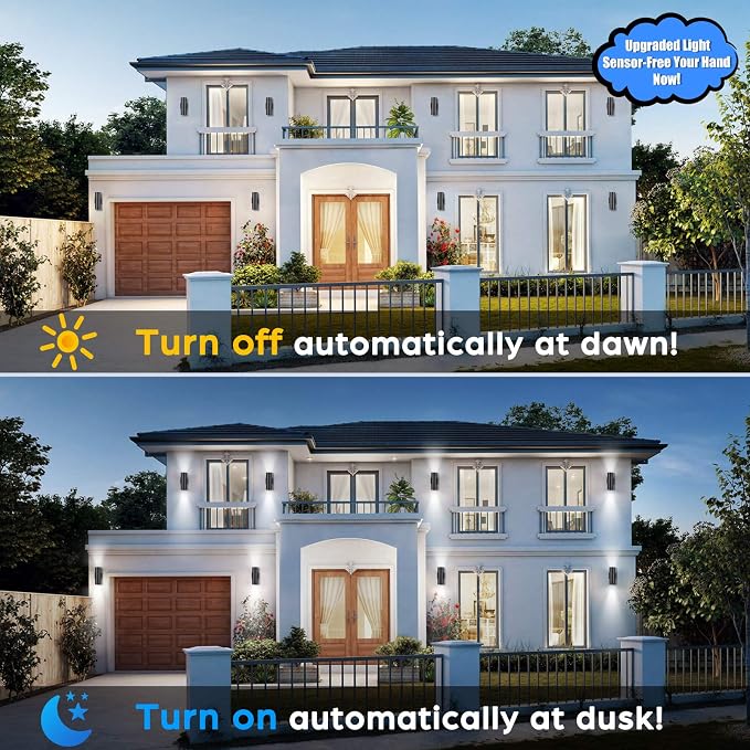 Modern Outdoor Wall Light with Dusk to Dawn Sensor, Exterior Light Fixture Wall - Image 3