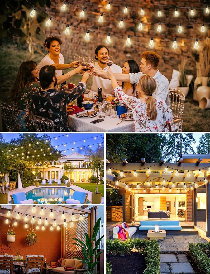Brightever 180FT LED Outdoor String Lights, Dimmable Patio Lights - Image 7