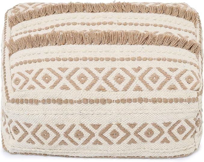 REDEARTH · UNSTUFFED Pouf Ottoman Cover Textured Storage Cube Bean Bag Poof - Image 5