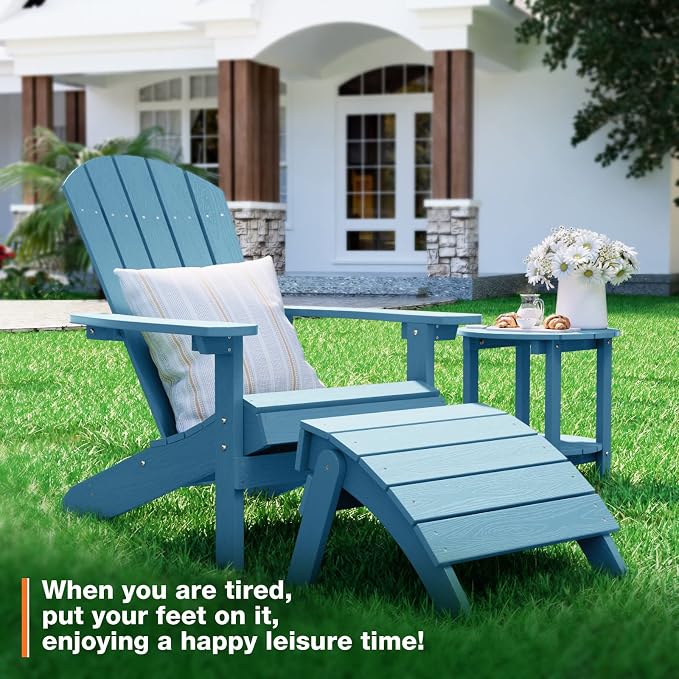 YEFU Adirondack Ottoman Set of 2, Patio Foot Rest, Adirondack Foot Rest - Image 2