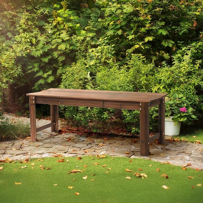 VINGLI Outdoor Wood Bench - Image 6